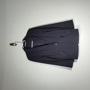 Soft Surroundings ponte knit one button black blazer jacket M petite